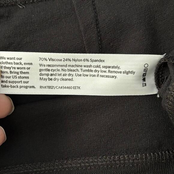 Eileen Fisher Plus Size 2X Washable Crepe Pull On Pants Black Minimal Capsule - Picture 4 of 4